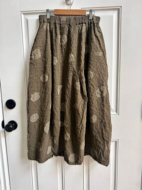 Mama B Italy Ultima Embossed Polka Dot Midi Cocoon style Balloon Skirt